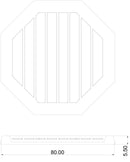 Piatto Doccia Ottagonale da Esterno Giardino 80 cm Arkema Bianco