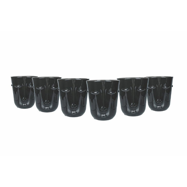 Set 6 Bicchieri Acqua Vis à Vis in Vetro VdE Tivoli 1996 Nero sconto