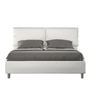 Letto Matrimoniale con Alzata Comoda Imbottito in Similpelle Sleeper Bianco Varie Misure