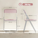 Set 4 Sedie Pieghevoli 47x48x75 cm in Acrilico Trasparenti Rosa      