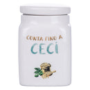 Barattolo Ceci 9,5x9,5x14,5 cm in New Bone China VdE Tivoli 1996 Le Travisate Bianco