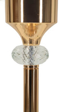 Lampada da Terra Gipsy Ø40x160 cm in Ferro e Tessuto Oro e Bianco      