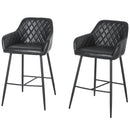 Set 2 Sgabelli Imbottiti 55,5x57,5x93 cm  Neri