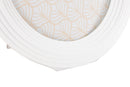 Cornice Ovally 20x2x25 cm in Resina e Vetro Bianco      