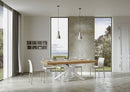 Tavolo Allungabile 130-390x90x77 cm Volantis Premium Quercia Natura Telaio Bianco 