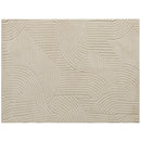 Tappeto Moderno Antiscivolo 230x160x1,7A cm con Design di Linee in Poliestere e Cotone Crema      
