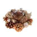Set 4 con Tavola Natale con Stelle e Pigne Ø15 cm 