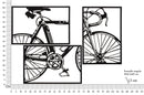 Pannello da Muro Bike Set 3pz 40x1,3x60 cm in Ferro Multicolor      