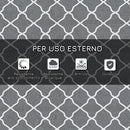 Tappeto da Esterno Reversibile 182x274 cm con Borsa per Trasporto Grigio Chiaro   