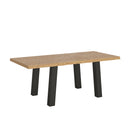 Tavolo Allungabile 200/250x90 cm Svalen Rovere Scortecciato Gambe Antracite      