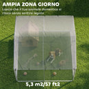 Recinto per Cani da Esterno 230x230x170 cm con Tetto in PE Anti-UV Impermeabile Doppia Chiusura in Acciaio Zincato Argento      