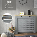 Copritermosifone a Doghe Copricalorifero a Griglia con 2 Cassetti 111x19x95,5 cm in MDF Grigio      