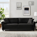 Divano 3 Posti 212x75x87 cm con Rivestimento in Tessuto Premium Nero      