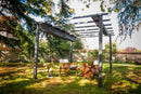 Pergola da Giardino 4x3x2,3 m in Alluminio Grigio Antracite con Telo di Copertura 140g/mq Grigio