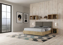 Letto Matrimoniale Struttura Quercia con Cuscini in Similpelle Egos Antea Cappuccino Varie Misure