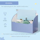 Cassapanca Baule Portagiochi 60x30x50 cm IN MDF Blu