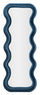 Specchio da Muro Emily Velluto Blu 60x6x160 cm in MDF e Poliestere e Specchio Blu