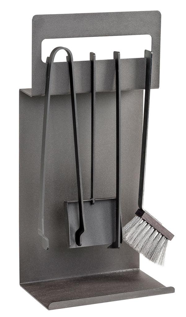 prezzo Set Attrezzi Camino 4 Pezzi 18x30x60 cm Crea Set Camino 4 in Acciaio Nero