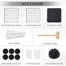 Gabbia per Conigli Modulabile 105x105x70 cm in Acciaio Nero
