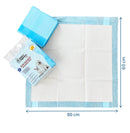 Set 80 Tappetini Assorbenti Profumo Limone 60x60 cm in Poliestere Bianco/Azzurro