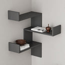 Libreria Angolare 90x22x60 cm in MDF Luksa Antracite