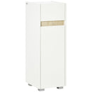 Mobiletto Bagno 30x33x88 cm con Cassetto e Armadietto in Legno  Bianco