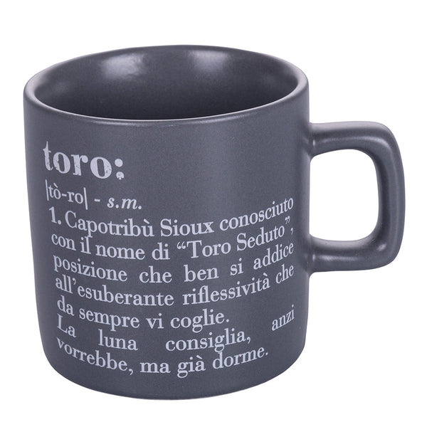 Tazzina Caffè Zodiaco "toro" Ø6x6,5 cm in Bone China VdE Tivoli 1996 Grigio Scuro sconto
