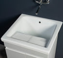 Mobile Lavatoio in Ceramica 2 Ante e Strofinatoio Integrato 60x50x86A cm Olmo Bianco
