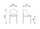 Set 2 Sedie 52x55,5xH78,5 cm in Tessuto Greta Arancio