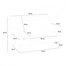 Divano 2 Posti 125x83x82 cm in Tessuto Grigio Scuro
