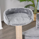 Tiragraffi con Cuccia per Gatti in Legno Sisal 50x40x112 cm  Grigio