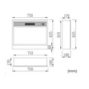 Camino Elettrico da Incasso Effetto Fiamma 75x62,5x18 cm 1500W Sined Panarea Nero