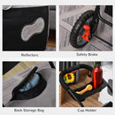 Passeggino per Cani e Gatti Pieghevole 100x45x92 cm con Trasportino Staccabile Nero e Grigio
