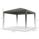 Gazebo da Giardino 3x3 m Pieghevole e Portatile per Feste con Copertura Anti UV Grigio      