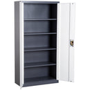 Armadio Portadocumenti da Ufficio in Acciaio Laminato Bianco 90x40x180 cm 