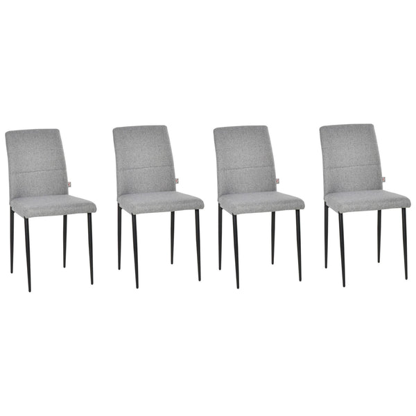 Set 4 Sedie Imbottite 41,5x54,5x87 cm in Tessuto Grigio online