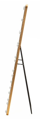Specchio da Terra LED Hollywood Rett, 50x5x160 cm in Alluminio e Specchio Oro      