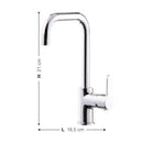 Rubinetto Cucina Miscelatore Monocomando Lavello Canna Tonda in Ottone Lento Nera