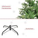 Albero di Natale Artificiale H228 cm 2056 Rami Decorato con Base in Metallo Verde