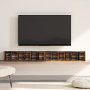 Set 2 Librerie 21x22,5x88,5 cm Mobili Porta CD con Ripiani Regolabili per 204 CD in Legno Marrone Rustico      