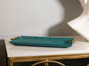 Svuotatasche Grent 34x19,5x3 cm in Resina Verde e Oro      