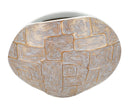 Vaso Resina Eclips 48x13x44,5 cm in Resina Oro e Bianco      