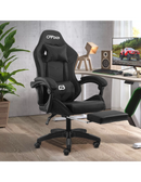 Sedia Gaming con Poggiapiedi in Similpelle Nero