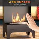 Camino a Bioetanolo da Pavimento Autoportante con Bruciatore da 0,9L 38x22x54 cm Nero  