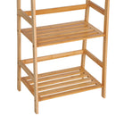 Libreria Scaffale Multiuso a 4 Livelli in Bambù Naturale 48x30x119 cm 