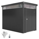 Capanno da Giardino con Lucernario in Acrilico 162x259x201 cm in Acciaio Grigio Scuro   