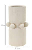Vaso Ceramica Bubbles Ø16x28 cm in Ceramica Crema      