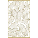 Decorazione Murale 3D Rettangolare 50x85 cm in Metallo Foglie di Ginkgo Oro