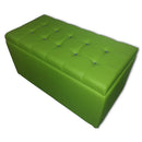Baule Cassapanca Pouf Contenitore in Similpelle e Cristalli Renier Verde Mela