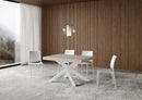 Tavolo Allungabile 140-244x90x77 cm Volantis Cashmere Telaio Bianco 